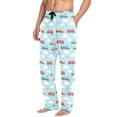 thumbnail image 2 of FORMRS Mens Pajama Pants with Pockets Cotton Sleepwear Lounge Bottoms Sizes S-2XL, Blue Trains Pattern, 2 of 7