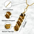 thumbnail image 2 of Tiger Eye Spiral Pencil Point Necklace for Women, Golden Wire Wrapped Point Pendant, 2 of 2