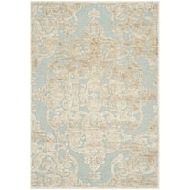 SAFAVIEH Paradise Alannah Damask Vines Area Rug, Stone/Aqua, 5'3" x 7'6"