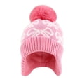 thumbnail image 5 of Suntak Toddler Beanies for Girls Warm Cute Pattern Winter Hat with Pom Pom 2-6 Years, 5 of 6