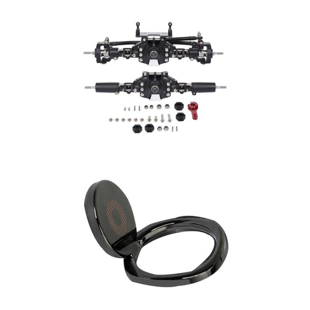 El repuesto de metal del eje trasero delantero se adapta a Axial 90046 1:10 RC Car Parts Negro Sunnimix Eje del coche de la correa eslabonada de RC