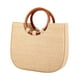 thumbnail image 3 of Bolso de mano tejido resistente a la abrasión con correa ajustable para el hombro, bolso de playa de verano Beige, 3 of 9