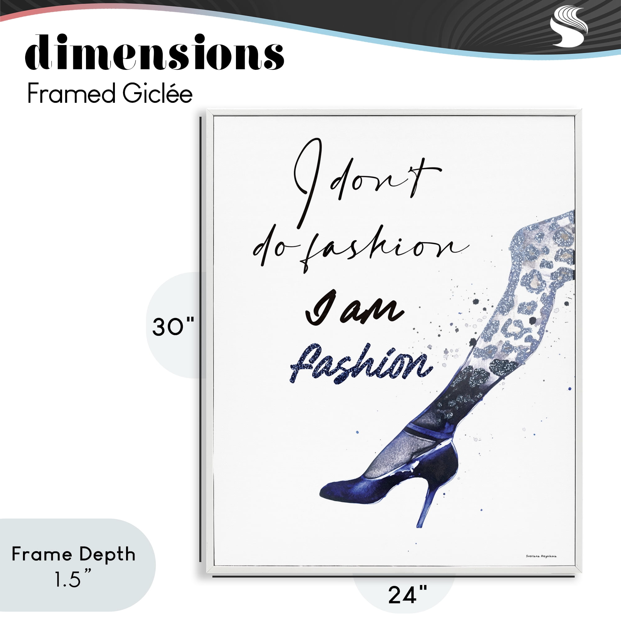 Stupell Industries Trendy I Am Fashion White Framed Giclee Art, design by Svetlana Aleynikova
