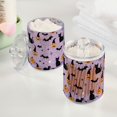 thumbnail image 2 of Yayeee 2 Pack Qtip Holder Bathroom Cotton Swab Canister with Lid Clear Dispenser Set, Light Purple Halloween Black Cat, 2 of 6