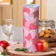 thumbnail image 2 of Rose 20 Oz Stainless Steel Skinny Tumbler – Vacuum Insulated Slim Travel Cup with Lid & Stainless Steel Straw, 360° Full Wrap Printed Tumbler for Home, Office & Outdoor Use, Spring, Floral, 2 of 6