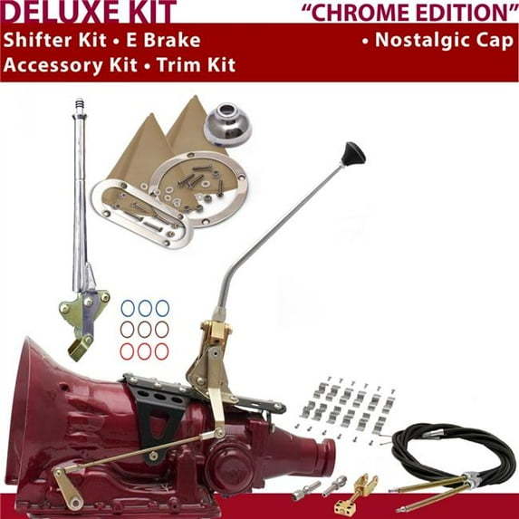 American Shifter AOD Shifter Kit Chrome 12 in. E Brake Cable Clamp Trim Kit for D90DD