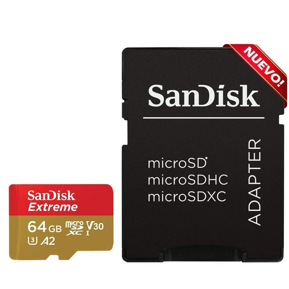 Memoria Micro SD 64GB Sandisk Graba 4K 170MB/s SDSQXAH-064G-GN6MA SanDisk SDSQXAH-064G-GN6MA