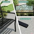 thumbnail image 2 of YYAo Garden Benches, Outdoor Bench,50 Inches Outdoor Cast Iron Metal Patio Bench with Floral Design Backrest and Slatted Seat-Black, 2 of 11