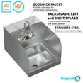 thumbnail image 4 of 12 X 16 Wall Mounted Hand Sink with Gooseneck Faucet and Side Splash, 4 of 9