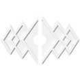 thumbnail image 1 of Ekena Millwork CMP38X25ZE2-05000 5 in. ID x 11.75 in. Rectangle Zoe Architectural Grade PVC Médaillon de Plafond Contemporain - 2 Pièces, 1 of 1