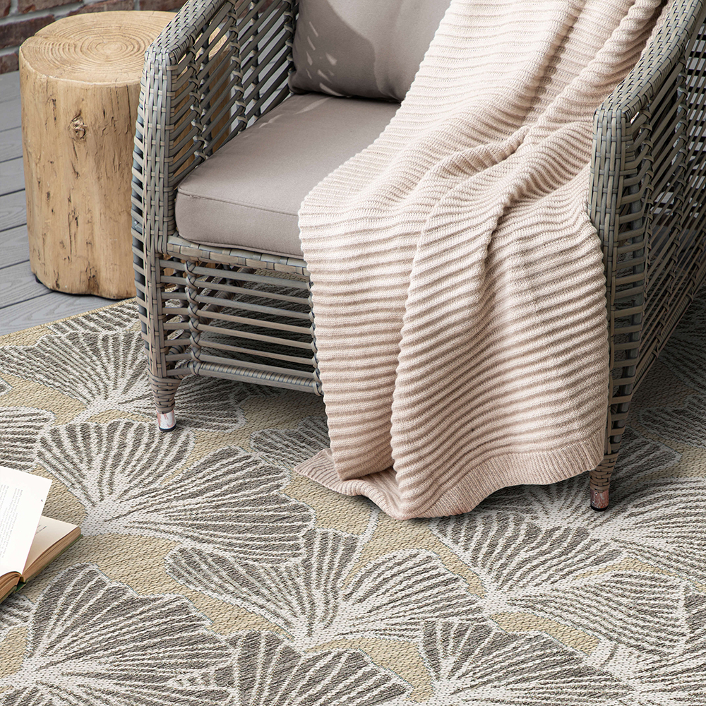 Mohawk Home Jade Butterfly Outdoor Area Rug, Beige, 5' 3" x 7' 6"