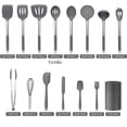 thumbnail image 2 of Kitchen Utensils Set for Professional Chefs, Heat Resistant Non-scratch Tools, Easy to Clean BPA Free Food Grade Silicone Cooking Accessories, 15 Piece Grey, 2 of 5