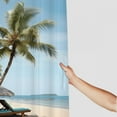 thumbnail image 3 of Creowell Palm Trees Beach Chairs Tropical Shower Curtain Set with Hooks Polyester Fabric Chic Modern Bathroom Decor 69x72, 3 of 7
