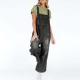 thumbnail image 2 of ABATAB Jean Overalls for Women Wide Leg Baggy Stretchy Denim Clothing Button Adjustable Strap Ripped Casual Loose Fit Overall Jumpsuit, 2 of 7