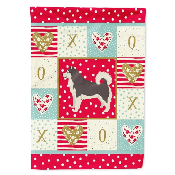 Carolines Treasures CK5903CHF Alaskan Malamute Love Flag Canvas House Size Large multicolor