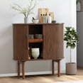 thumbnail image 5 of Wirrytor 31'' Walnut Fluted Sideboard Buffer Cabinet, Modern Credenza Storage Cabinet with Slide Doors, Console cabinets for Living Dining Room Kitchen Hallway, Entryway Cabinets, 5 of 10