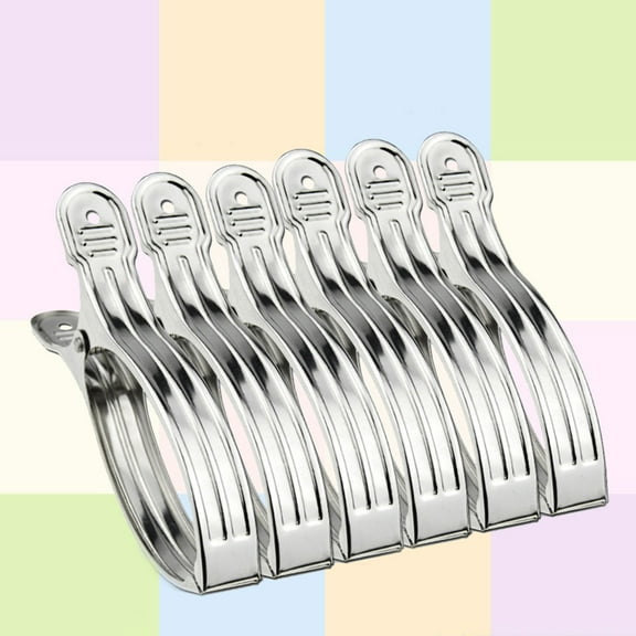 GOOHOCHY Stainless Steel Windproof Quilt Clips for Home Use 6PCS Large Strong Smooth Silver