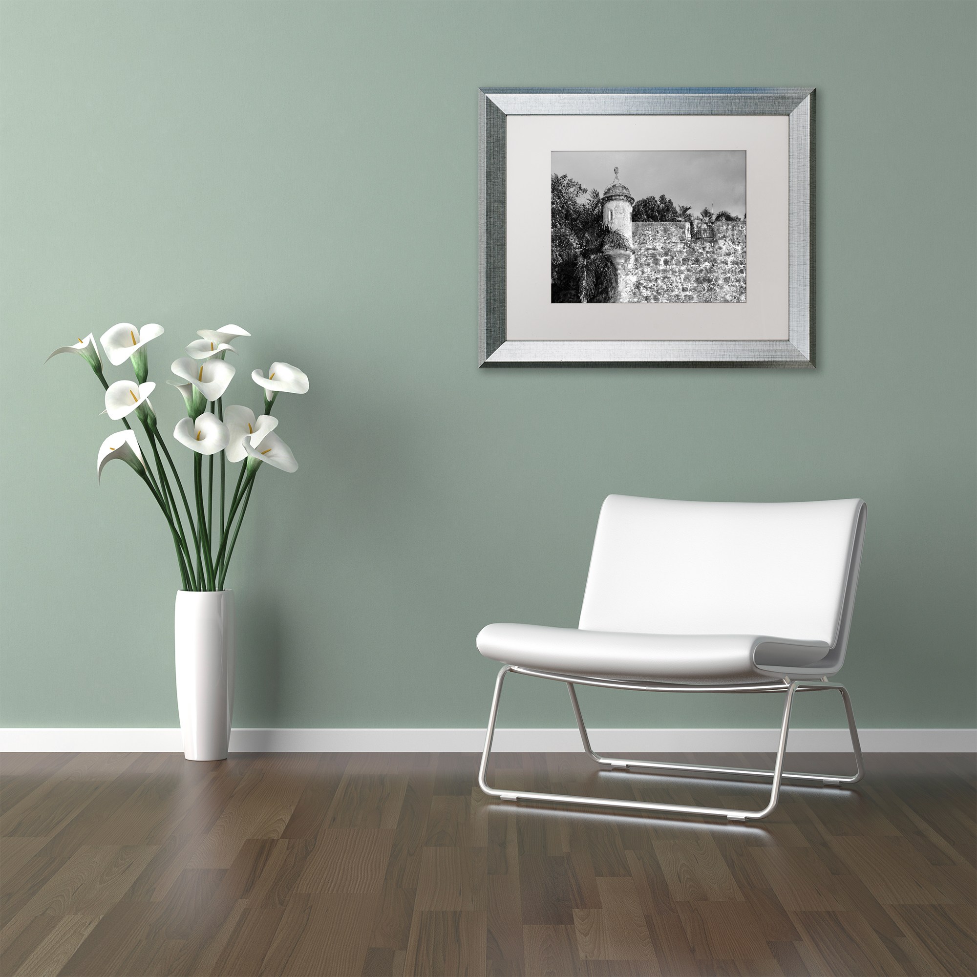 Trademark Fine Art "Castillo de San Felipe del Morro 3" Canvas Art by CATeyes, White Matte, Silver Frame