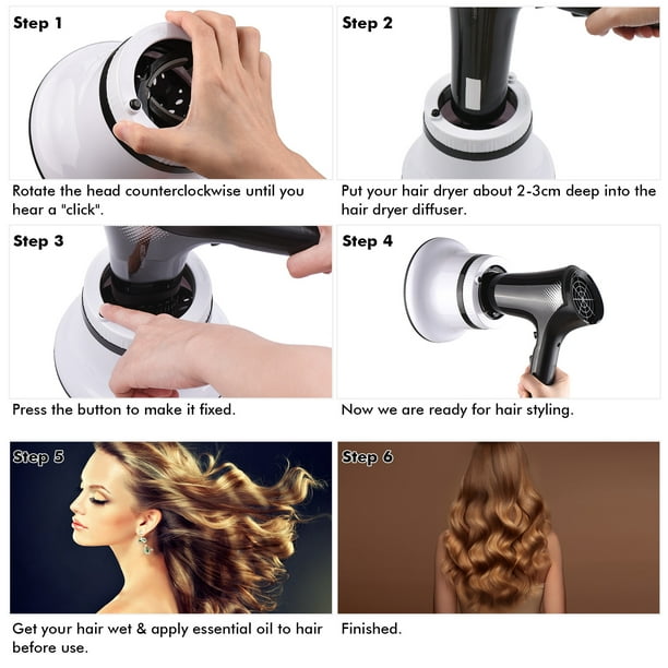 Diffuseur de sèche-cheveux - Accessoire de salon de coiffure pour cheveux  bouclés ou ondulés