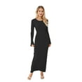 thumbnail image 3 of xiaxaixu Robe en Tricot pour Femmes, Manches Longues Élégantes Col Rond Côtelé Robe Longue d'Automne Mode Urbaine, 3 of 3