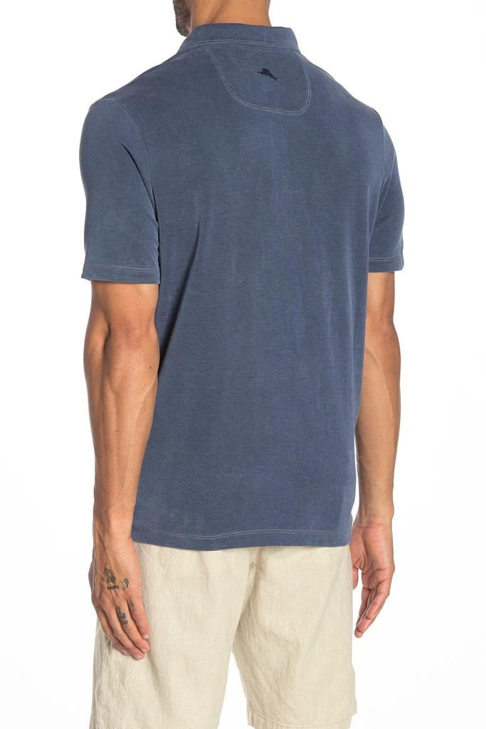 Tommy Bahama Men's 1-Pack Shoreline Surf Short Sleeve Cotton Blend Polo Shirt, Midnight Blue, Medium