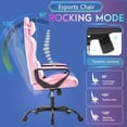 thumbnail image 4 of YRLLENSDAN Gaming Chair for Adults PC Gaming Chair with Vibrating Massage Heavy Duty Gaming Chair Video Game Chair Reclining Gaming Chair Comfy Computer Chair with Headrest and Lumbar Support,Pink, 4 of 8