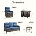 thumbnail image 4 of Bellefurn Luxury 5-Piece Patio Furniture Set with 43" Fire Pit Table and Swivel Rocker Patio Chairs with 6-inch Thick Cushion,Outdoor Couch,Side Table,Outdoor Conversation Set for Porch,Deck,Yard, 4 of 13