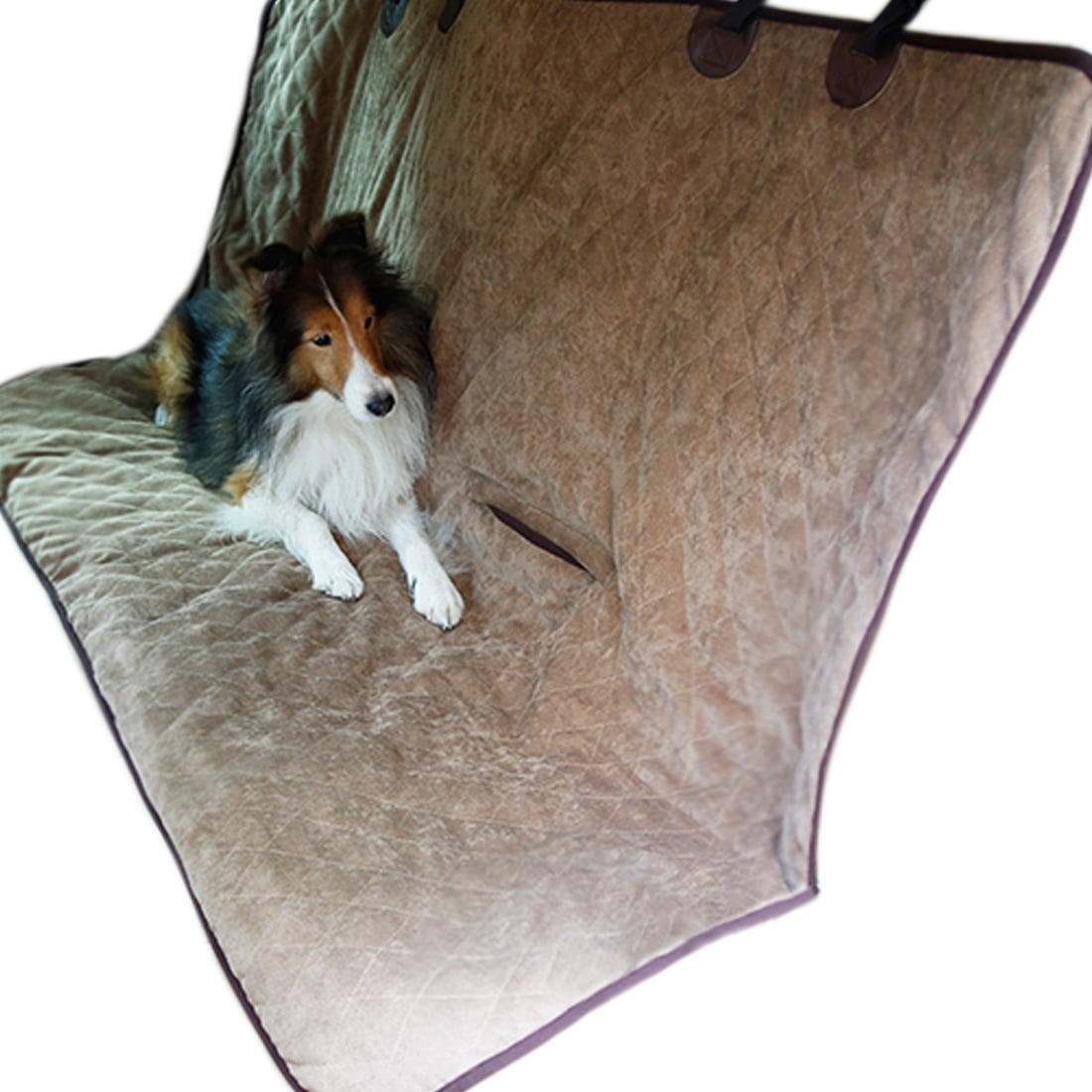 Waterproof Dog Car Seat Cover Blanket Pet Seat Cover Back Seat Brown