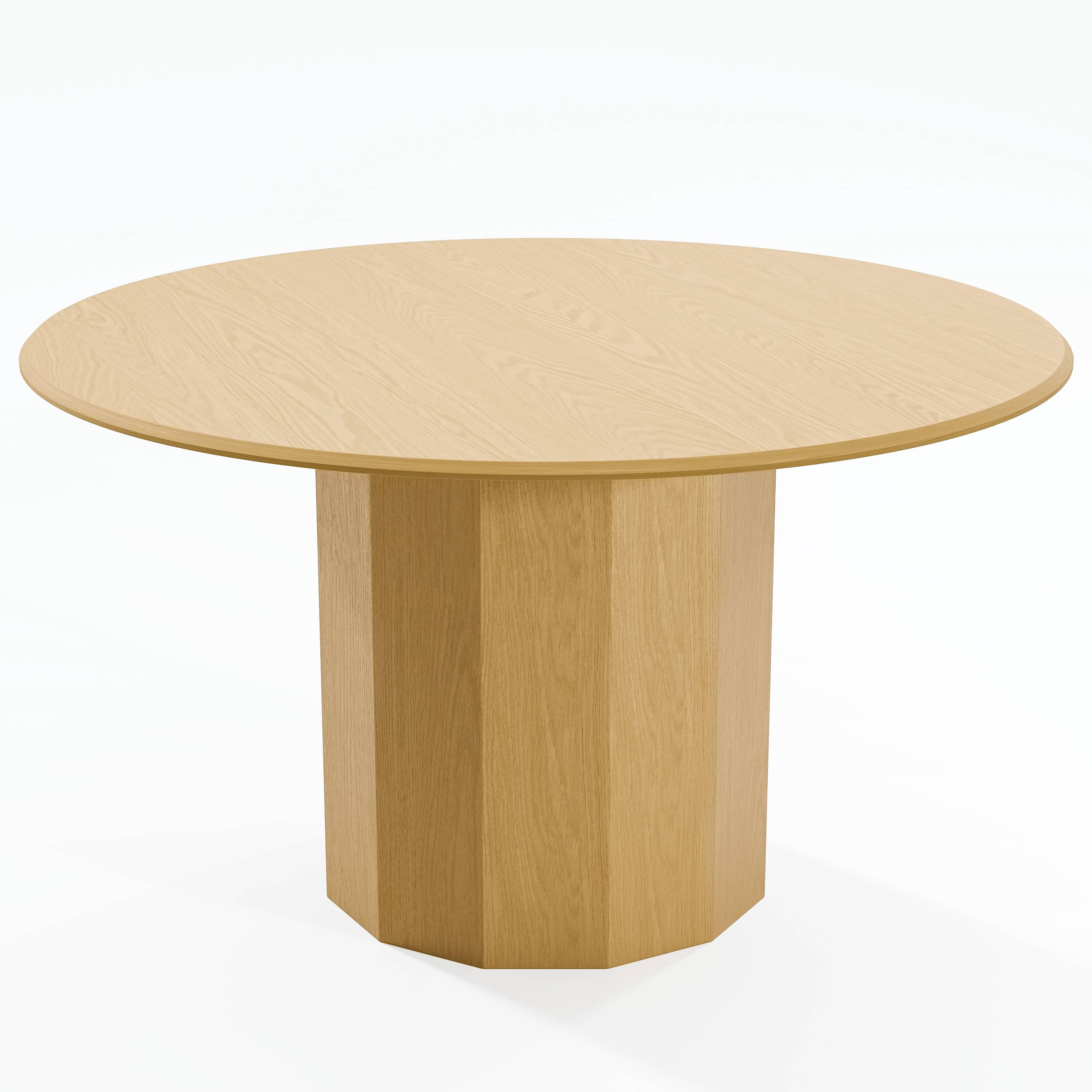 MAYEERTY 52" Mid-Century Wooden Round Dining Table, for Dining Room Kitchen, Natural Wood
