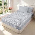 thumbnail image 2 of Manfei Classic Plaid Zipper Twin Comforter Sets with Fitted Sheet and 2 Pillowcases,Vintage Check Zipper Bedding Set,Light Gray,Light Gray Reversible,4pcs, 2 of 8