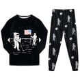 thumbnail image 5 of Wenfanal Kids Boy's Pajama Sets Toddler Kids Pajamas Boys Set Comfortable Soft Cute Boys Home Pajama Set Size 5-6 Years,Black, 5 of 7
