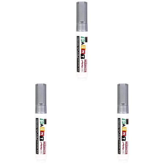 Stone Tablet Up Pen Large Capacity Metal Marker For Restoration Water Proof & Heat Repair & Letter Refinishing Kit 5ml (Silver,3Pcs)