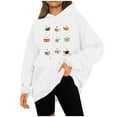 thumbnail image 5 of Hoodies for Women Ndbuld Women And Winter Casual Christmas Solid Round Neck Long Sleeve Pullover Blouse Sweatshirt White L, 5 of 5