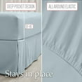 thumbnail image 4 of lalaLOOM Queen Bed Sheet Set, Soft Microfiber Bedding, Deep Pocket, 4 Piece Sheets and Pillowcase Sets, Machine Washable Sea Blue, 4 of 10
