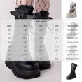 thumbnail image 3 of BRGZLK Womens Platform Mid Calf Boots Winter Plus Size Round Toe Chunky Heel PU Leather Goth Zip Lace Up Street Style Knee High Boot Trendy Motorcycle Booties White 36, 3 of 6