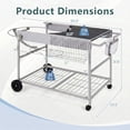 thumbnail image 3 of ELLEGNT Fits 18" & 22" Weber Kettle – Outdoor Grill Table with Wire Rack, Includes Garbage Can, 3 of 10