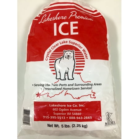 Lakeshore Premium Ice, ice cubes, 5-lb bag