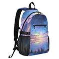 thumbnail image 2 of JIALIOU 14" Laptop Backpack Waterproof Airline Approved Stylish Casual Daypack for Travel Business College Work, Night Sky Cuntless Stars, 2 of 8