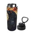 thumbnail image 2 of Cuervo místico y botella de agua deportiva completa con aislamiento de acero inoxidable, taza portátil, botella de agua para exteriores, moda, viajes, fitness, estudiante, talla única., 2 of 7