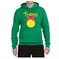 thumbnail image 2 of Wild Bobby, Tennis Mom Cute Bow Ribbon Tennis Ball, Mother's Day, Unisex Graphic Hoodie Sweatshirt, Kelly, Medium, 2 of 3