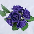 thumbnail image 2 of Efavormart 24 Roses | 2" Artificial Foam Rose With Stem And Leaves for  Wedding Party Home Event Décor Wedding Anniversary Party - Purple, 2 of 11