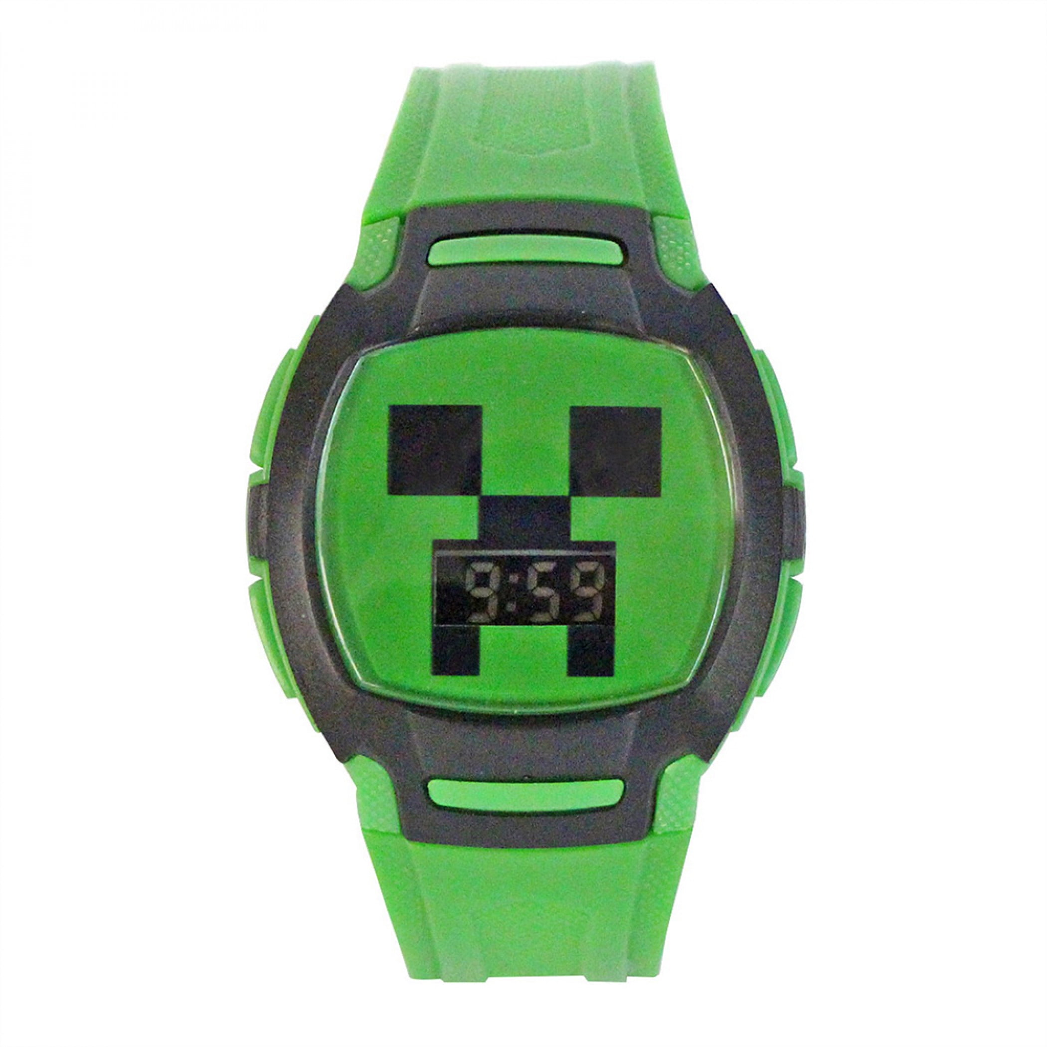 Minecraft Creeper Male Child LCD Watch with Light up Silicone Strap MIN4014 Walmart