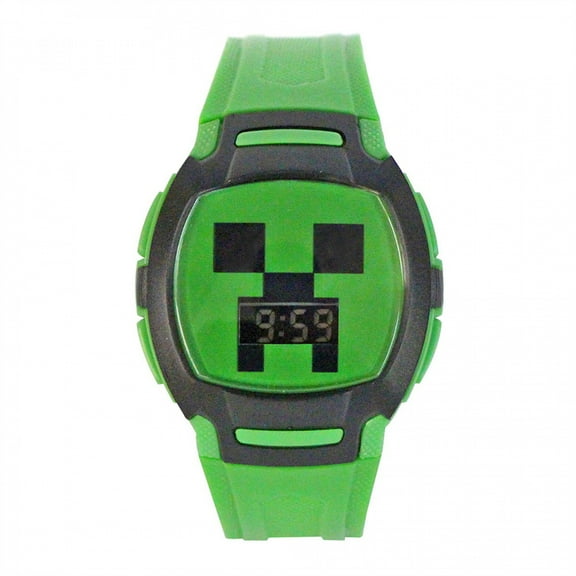Minecraft Creeper Flashing LED Lights LCD Watch with Silicone Straps