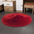 thumbnail image 3 of Soft Comfortable Plush Area Rug Round 3x3ft Red Fluffy Rugs Circle  Carpet for Bedroom Living Room Nursery Shaggy Modern Floor Mat, 3 of 7