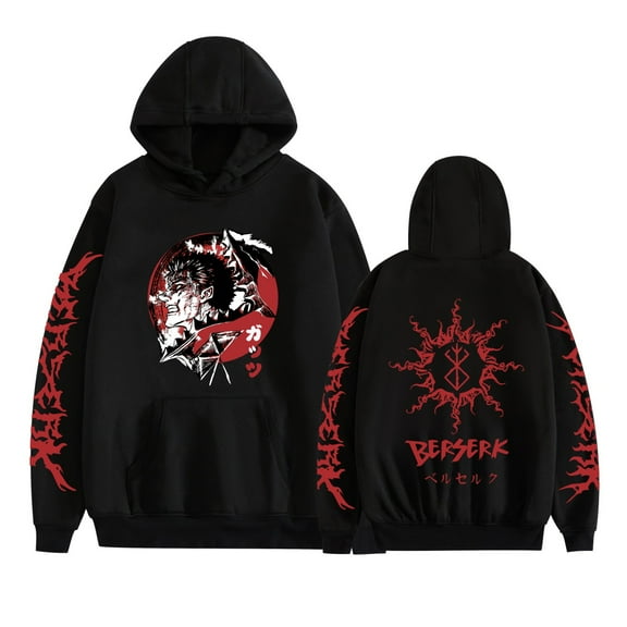 MAECKYRR Anime Berserk Hoodie Cosplay Pattern Sweatshirt Classic Pullover Hooded Sweater for Men and Women
