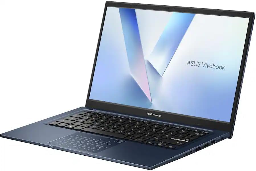 ASUS Vivobook 14 14 inch FHD Display Laptop, Intel Core 5 120U, Intel Graphics, 8GB DDR4, 256GB SSD, Wi-Fi 6, Copilot AI, Win11 Home in S Mode, Quiet Blue with Mazepoly Accessories