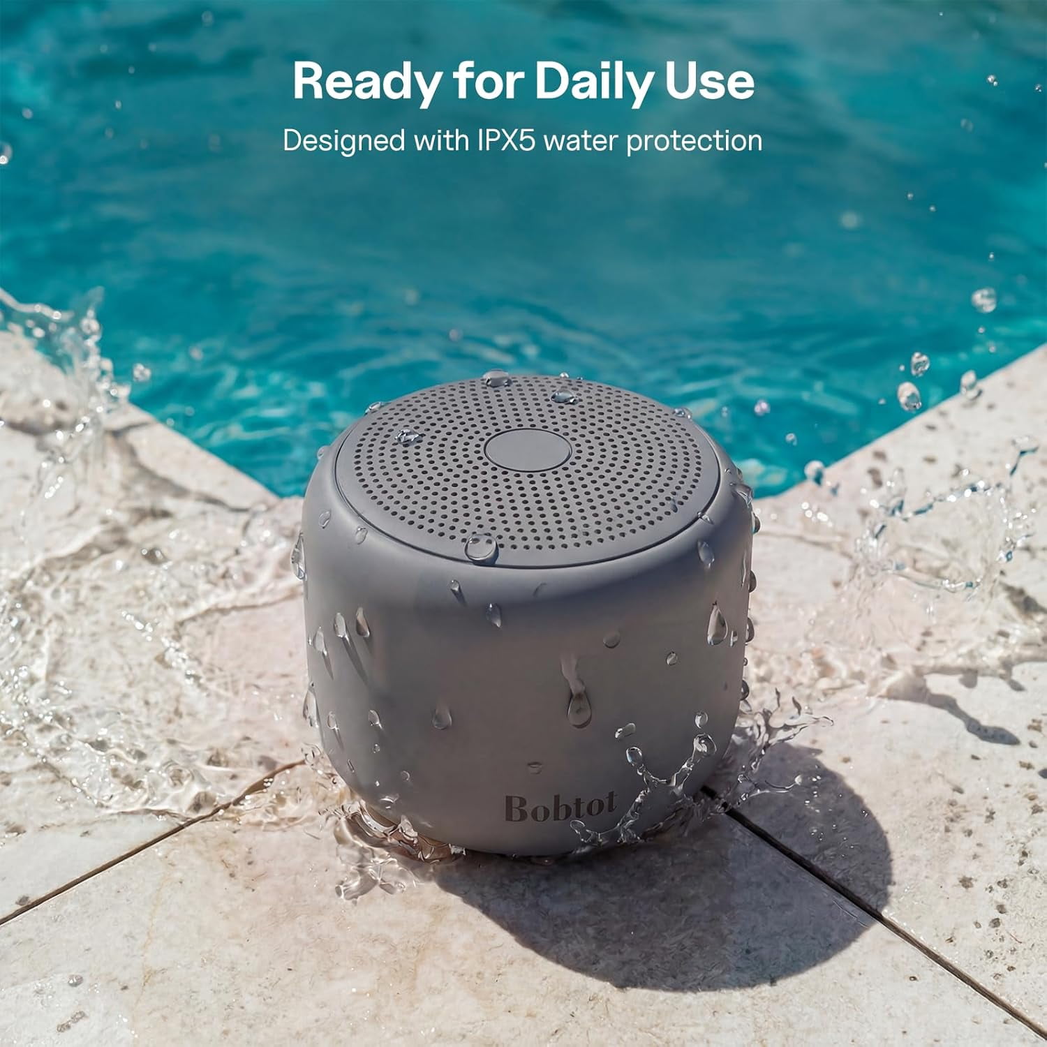 Bobtot Portable Bluetooth Speaker, Waterproof Wireless Speaker with Stereo Sound Mini Outdoor Indoor Speaker 20 Hours Playtime Built-in Mic Great Gift Choice