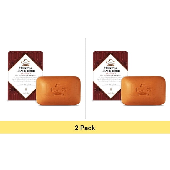 Nubian Heritage Honey & Black Seed Bar Soap 5oz - 2 Pack Bundle