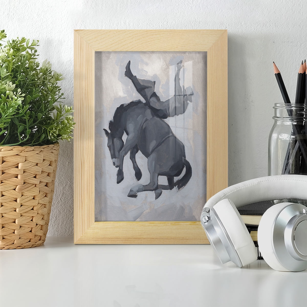 Getting Pitched II - Framed Print w/glass - Natural Wood