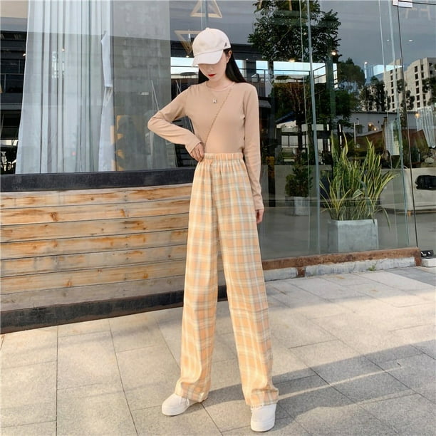 Plaid hot sale beige pants